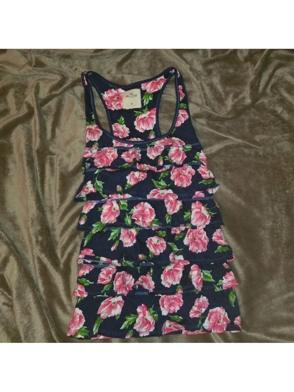 Floral Ruffle Top Navy - Picture 1 of 3